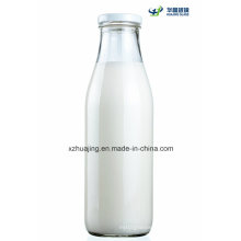 750ml Empty Clear Glass Milk Bottles & Lids